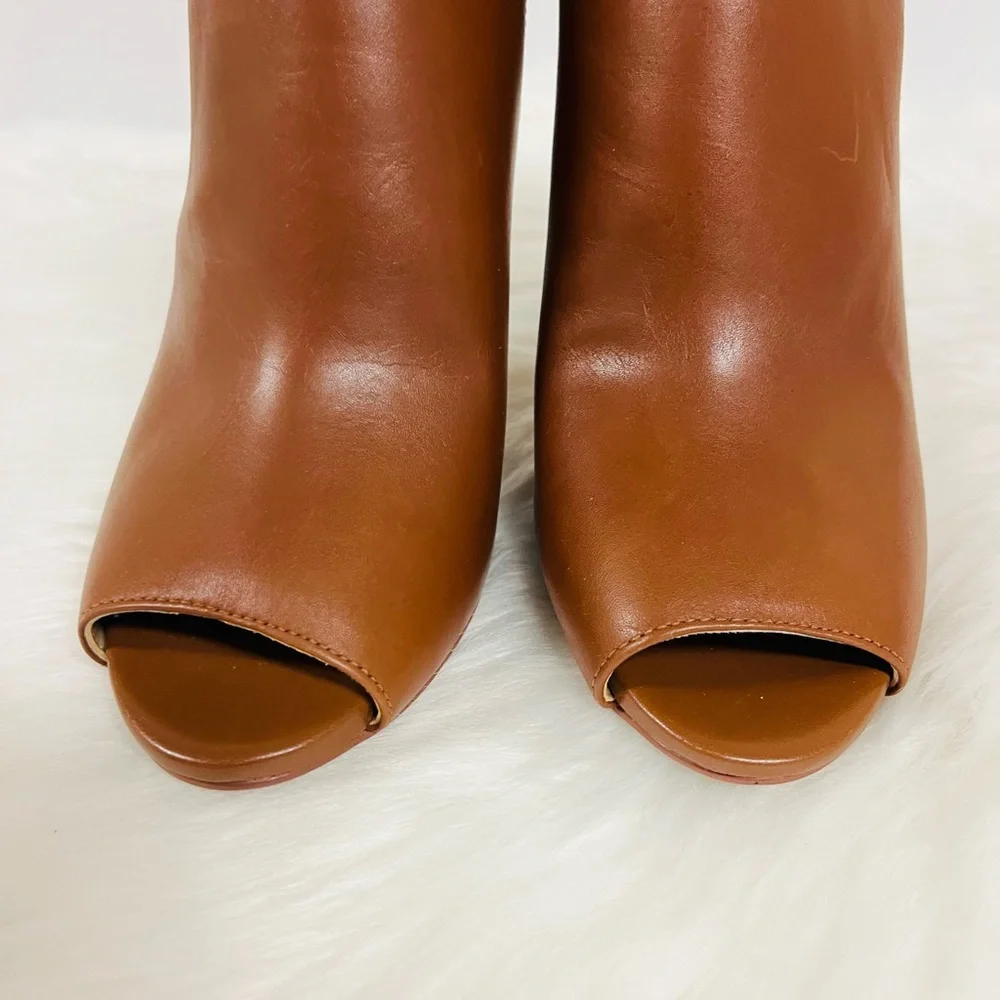 MICHAEL Michael Kors Lawson Leather Open-Toe Ankle Boot In Luggage Size … - Picture 3 of 10